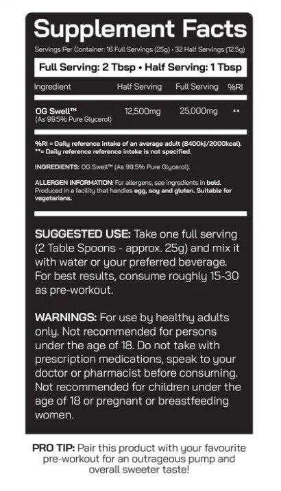 OG Swell - Glycerol Pump Pre-workout Serum
