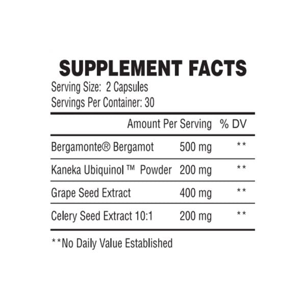 TBJP Love Heart supplement facts panel