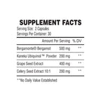 TBJP Love Heart supplement facts panel
