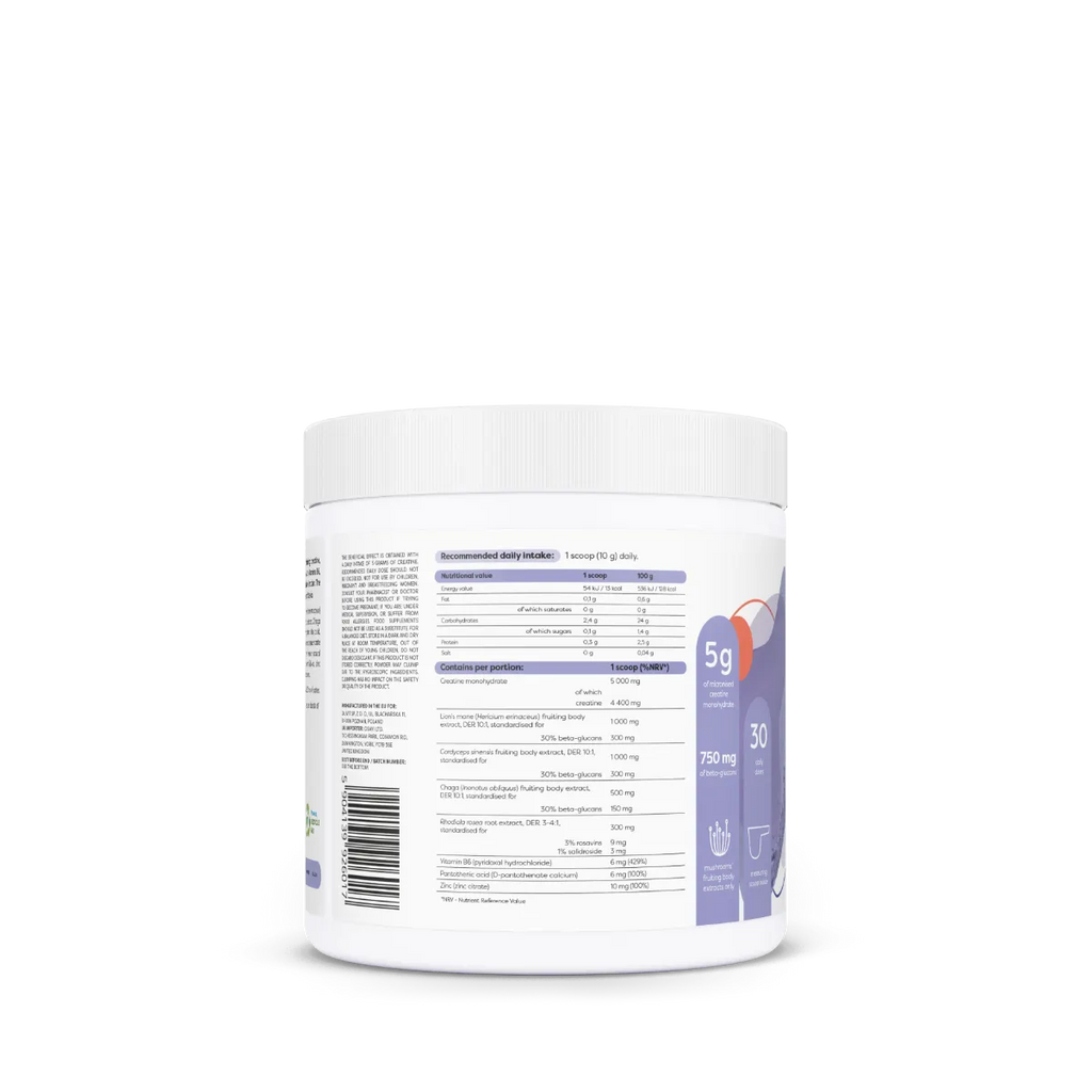 Osavi Creatine Mushrooms Rhodiola left panel