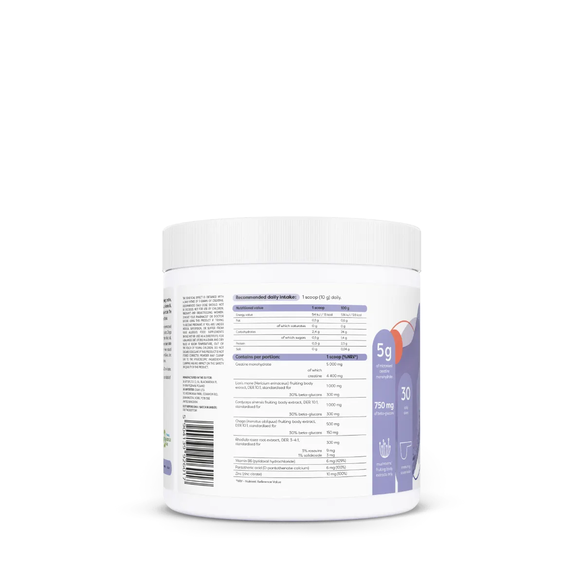 Osavi Creatine Mushrooms Rhodiola left panel